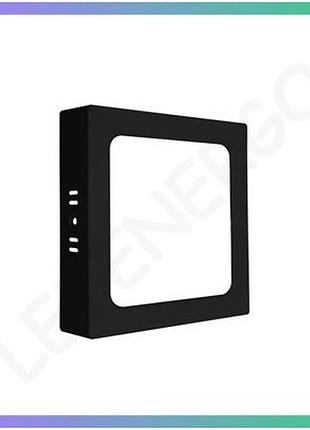 Led світильник violux frame-n чорний квадрат 18w 5000k накладний для офісу і дому освітлення