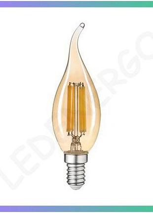 Світлодіодна лампа filament violux c37т 6w e14 2200k бронзова для загального освітлення лампа розжарювання