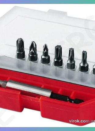 Набор насадок отверточных stanley 1/4" ph pz torx магнитный держатель 10 шт для ремонта инструментов