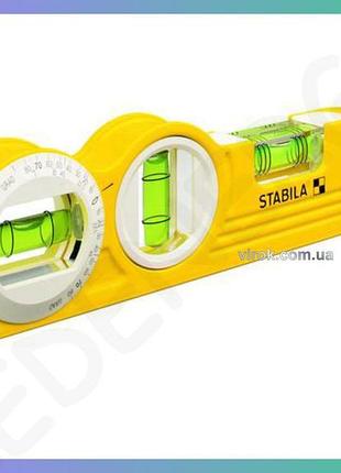 Магнитный уровень stabila 25 см торпедо 3 капсулы вращающаяся w360° с чехлом для строительства
