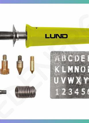 Паяльник-выжигатель по дереву lund 30вт 400°c 11 наконечников для творчества и ремонта