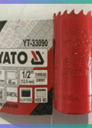 Кольцевая пила yato bi-metal hss m-3 ø52 мм резак для металла и дерева сверления инструмент