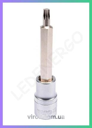 Головка торцевая yato 1/2" torx удлиненная т30 l=100мм для гаек и болтов торцевой ключ