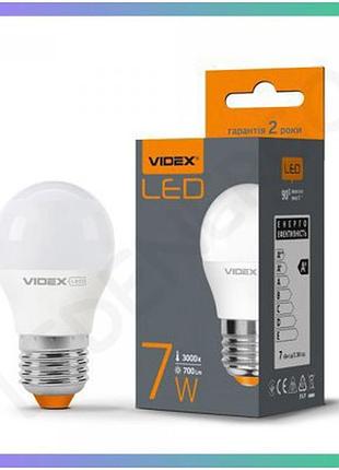 Led лампа videx g45e 7w e27 3000k тепле світло енергозберігаюча лампочка для освітлення