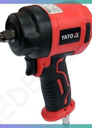 Гайковерт ударный пневматический yato mini 1/2" 1200nm 6,3bar для авто ремонтный инструмент