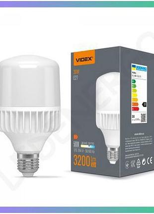 Led лампа videx a80 30w e27 5000k денне світло для освітлення складів і виробництв
