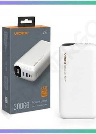 Повербанк 30000mah videx vpb-297 22.5w white