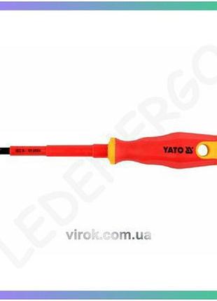 Крестообразная отвертка диэлектрическая yato 100 мм ph2 изолированная vde до 1000 в для электрических работ
