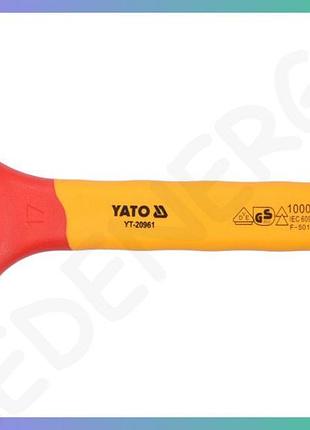 Ключ рожковый yato м17 мм изоляционный для электриков до 1000v электрический инструмент