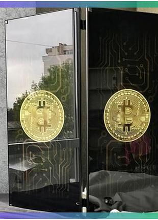 Скляні нарди bitcoin з латунними фішками срібні та золоті для бізнесменів і колекціонерів