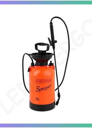Ручной опрыскиватель sprayer 5 л с шлангом 130 см давлением 0,2 mpa для сада и огорода