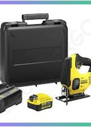 Акумуляторний лобзик stanley v20 18в 2 акумулятори 4а для різання деревини з кейсом