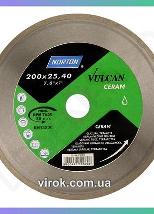 Алмазний диск vulcan tile ø 200 x 25,4 мм для різання плитки керамічний диск для плитки