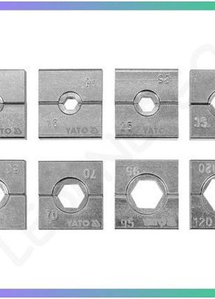 Сменные матрицы yato 8 элементов для обжима клемм на проводах 10 16 25 35 50 70 95 120 мм2