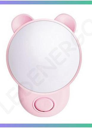 Led нічник teddy 1,2w рожевий violux з кнопкою ведмедик для дитини нічне освітлення для спальні
