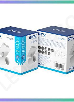 Світильник gtv veneto круглий білий ip20 max 20w 1xgu10 стельовий освітлювальний прилад для дому