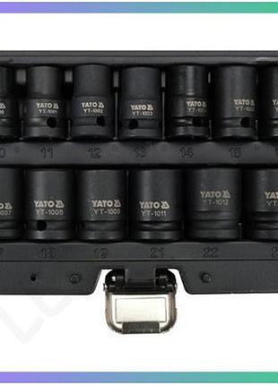 Набор головок торцевых ударных yato 1/2" m10-m24 мм 13 шт 6-гранные для ремонта автомобилей