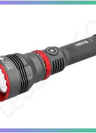 Ручной фонарь yato led-диодный 10вт li-ion 4000маг usb-c для кемпинга и туризма фонарик