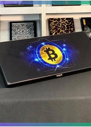 Скляні нарди bitcoin 61×27×5см персоналізовані для гри вдома офісі або в лаунж-зоні