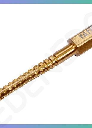 Сверло фрезеровочное по металлу yato hss-tin ø4 мм l78 мм hex 1/4 для обработки металла