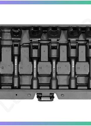 Набір накидних ключів yato 3/8" 6 шт м12 м14 м16 м17 м18 для відкручування датчиків і клапанів