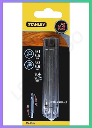 Набір насадок викруткових stanley pz1-sl5 pz2-sl6 sl4-7,2 x 86 мм 3 шт для ремонту та монтажу