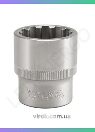 Головка торцева yato 1/2" spline m=21 мм l=38 мм насадка для гайок і болтів торцева насадка