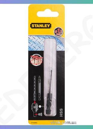 Сверло по металлу stanley super-lock hss ø1,5 x 62/22 мм хвостик hex 1/4 для сверления металла