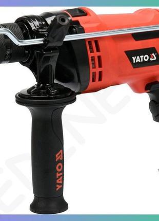 Ударная дрель yato 810 вт электродрель с самозажимным патроном для сверл до 13 мм