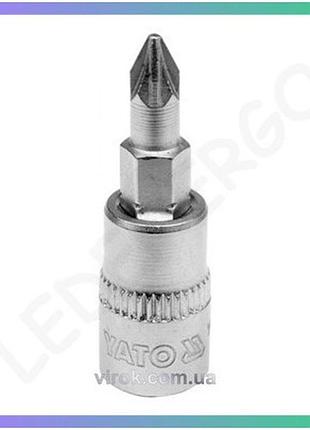 Головка торцевая yato 1/4" pozidriv pz1 l=37мм для гаек и болтов инструмент для ремонта