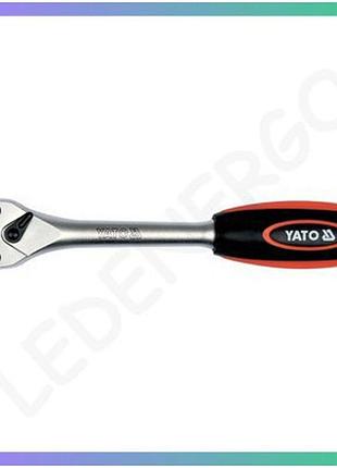 Трещотка yato квадрат 1/4'' 160 мм 90 зубьев с быстроразъемной муфтой для механических работ