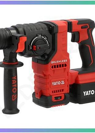 Аккумуляторный перфоратор yato 18в 2.8 дж 26мм ударная дрель для сверления бетона три режима