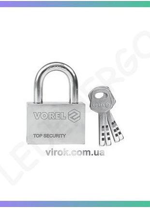Замок навесной vorel чугунный 50мм ключевой с 4 ключами для сохранения имущества