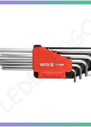 Шестигранники дюймовые yato удлиненные набор 12шт ключи для ремонта и монтажа инструменты