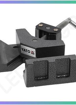 Угловые тиски yato 150х150 мм с разводными губками 60 мм для сварочных работ зажимной механизм