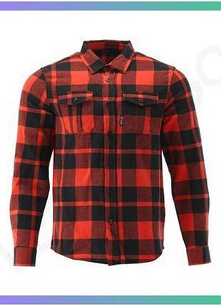 Фланелевая рубашка yato красно-черная 3xl 100% хлопок для мужчин в клетку