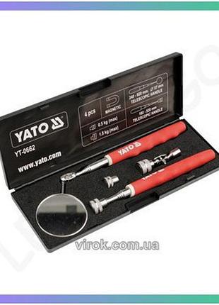 Магнитный схват с зеркалом yato телескопический держатель для обзора набор 2 элемента
