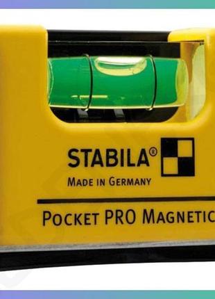 Магнитный уровень stabila pocket pro 7х2х4 см для измерения равенства поверхностей уровень для строительства