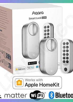 Розумний дверний замок aqara smart lock u200 біометричний сірий безключовий доступ з apple homekey