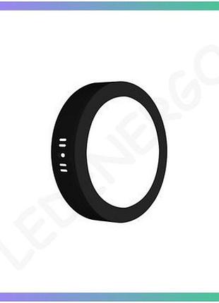 Led світильник violux frame-n чорний круглий 18w 5000k накладний для офісу та дому освітлення
