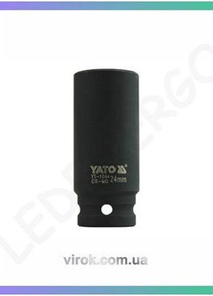 Головка торцевая ударная yato удлиненная 1/2 дюйма м24мм l78мм для гаечных соединений 6-гранная