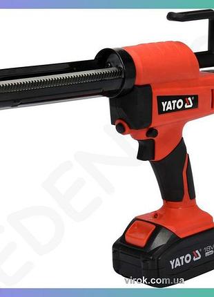Аккумуляторный пистолет для клеев yato li-ion 18в 4ач скорость 0,5-8мм/с клеевой пистолет