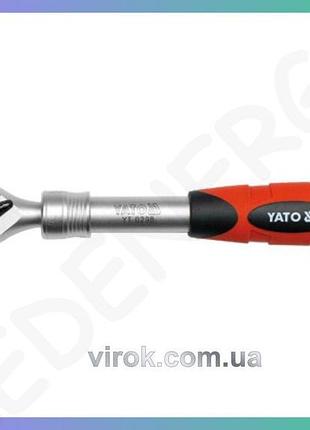 Трещотка yato квадрат 3/8" 72t телескопическая ручка для гаек и болтов ремонтный инструмент