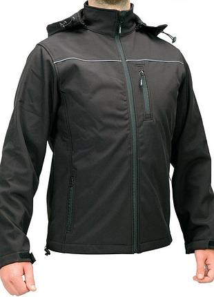 Куртка рабочая yato softshell черная с капюшоном водонепроницаемая три кармана для мужчин 2