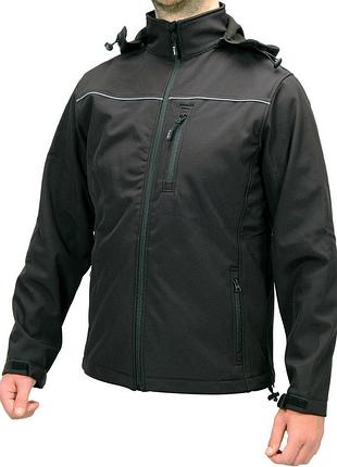 Куртка рабочая yato softshell черная с капюшоном водонепроницаемая три кармана для мужчин 4