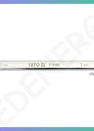 Ключ ріжково-накидний yato з тріщаткою crv 7 мм 130 мм для ремонту автомобілів механізмів