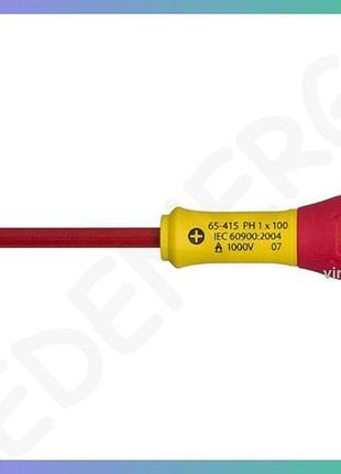 Викрутка хрестова діелектрична stanley fatmax ph1 100мм ізольована для електромонтажу vde 1000v