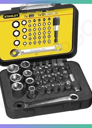 Набор насадок отверточных stanley expert 39 шт с магнитным держателем 1/4 мини-трещотка для ремонта