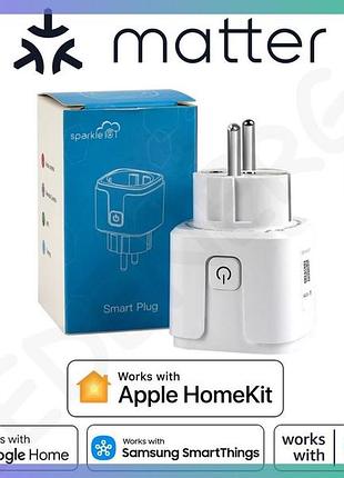 Розумна розетка sparkle matter smart wi-fi plug eu 16a для apple home amazon alexa google home
