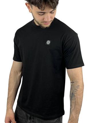 Чоловіча футболка stone island чорного кольору